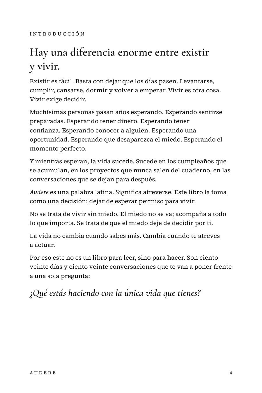 Página de introducción del libro